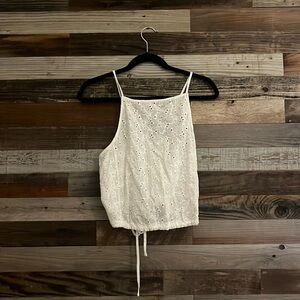 Brandy Melville eyelet tie back top